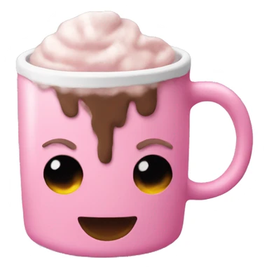 Pink mug with hot cocoa  sticker