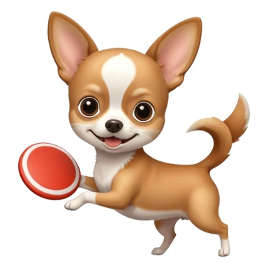 Chihuahua catching a frisbee sticker