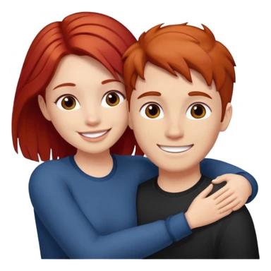 Red haired girl with white guy dark brown hair  romance sticker