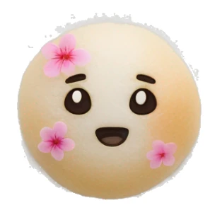 Sakura Mochi on a white plate sticker