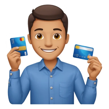 Man with credit card and grin















 sticker