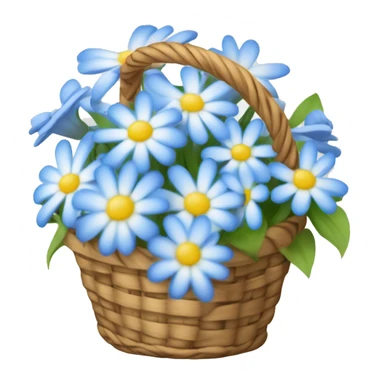 Basket of forget me nots and white daisy’s  sticker