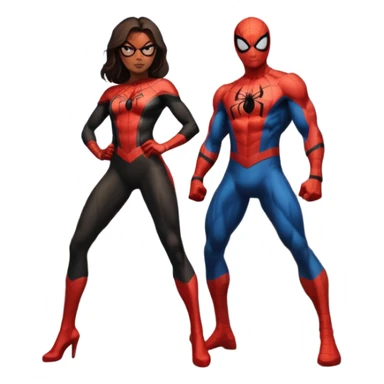 spider man and spider women sticker