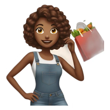 influencer taking selfie with a shopping bag sticker