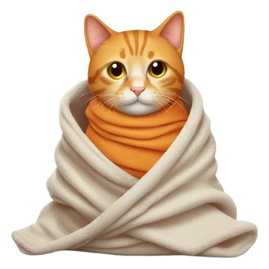 orange cat wrapped in blanket  sticker