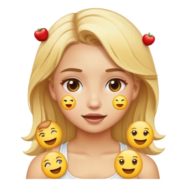 blonde white girl with nutrition emojis around her sticker