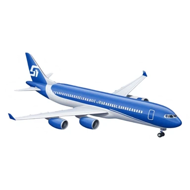 Scandinavian Airlines airplane with blue and white colors sticker
