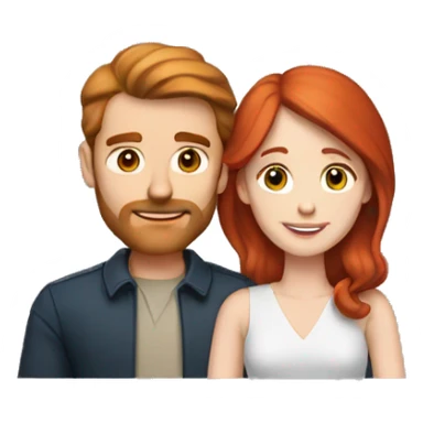 A white brown hair man with a redhead woman with a light complexion they are rich and hugged sticker