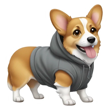 Corgi wearing hoodie sticker