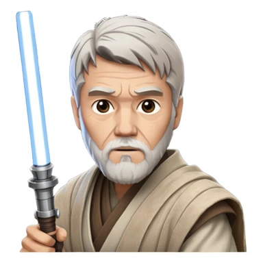 star wars master kenobi with one lightsaber sticker