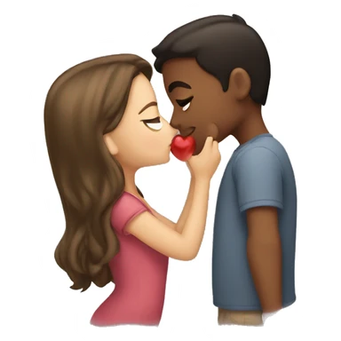 Girl kissing a boy  sticker