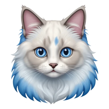 ragdoll, blue eyes, blue bi color sticker