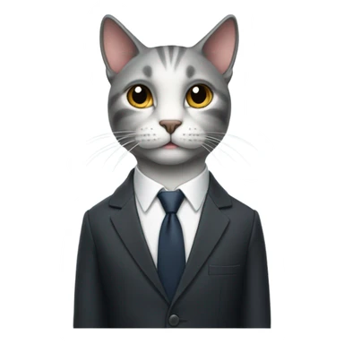 Cat with suit and tie sticker