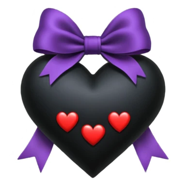 goth themed heart with a dark velvet ribbon sticker