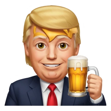 Donald trump drinking a beer sticker