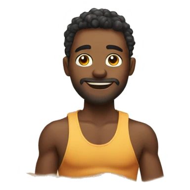 Cute guy at beach sticker