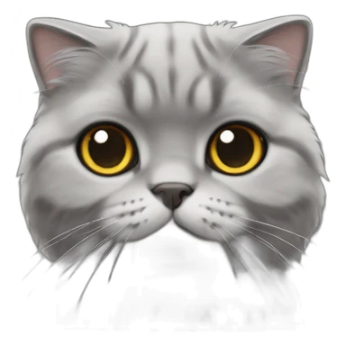 Scottish Fold Cat all grey long hair sticker