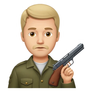 Man with gun to chin  sticker