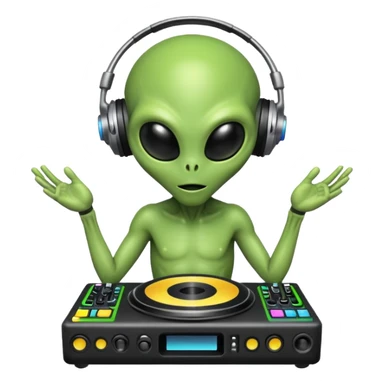alien dj sticker