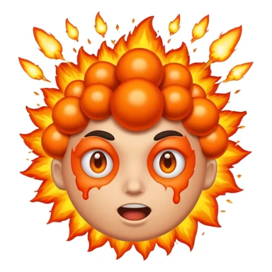 Create a mind blowing face with bombs coming out  sticker