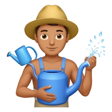 man with watering pot sticker