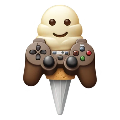 icecream with hands holding a video game controller sticker