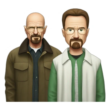Walter White, standing next to Jesse Pinkman sticker