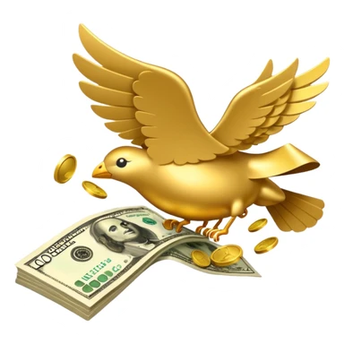 flying cash sticker