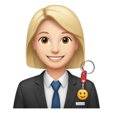 Employee with Lanyards sticker