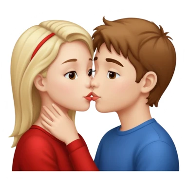 cute boy and girl kissing  sticker