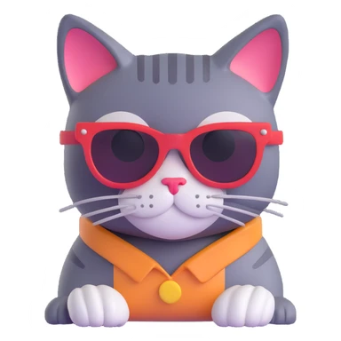 cat wearing sunglasses, fun and cool vibe sticker