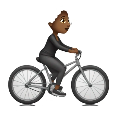 Black woman with a gray afro biking  sticker