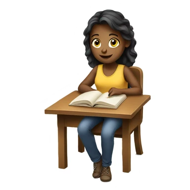 girl studying sticker