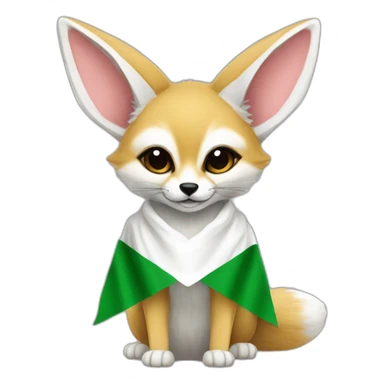 fennec avec le drapeau de l’Algerie 🇩🇿 sticker
