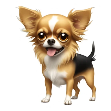 rude chihuahua with long hair sticker
