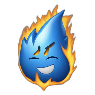 Cœur bleu en feu sticker