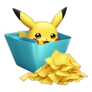 Pikachu qui mange des chips sticker
