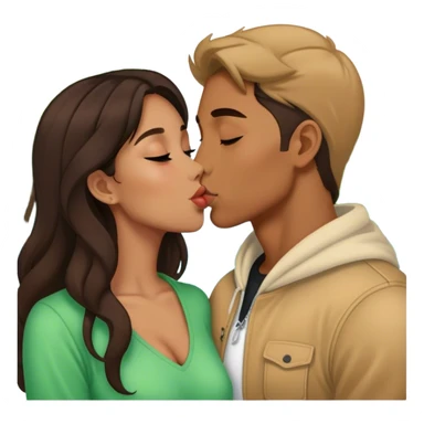 outdoor kiss with jade and trinity sticker