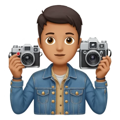 Photographer with vintage film camera sticker