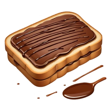 slice of bread with with a squeeze of nutella sauce on top sticker