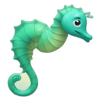 seahorse emoji is doing a somersault sticker