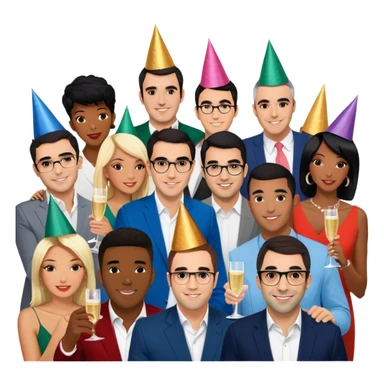 Tefi, Lewis Howes, Gary Vee, Tristan Tate, Tai Lopez, Josh King Madrid, Alex Hormozi, Iman Gadzhi, Branden Condy, Patrick Bet-David, Luke Belmar, Cardone, Shelby Sapp, Leila Hormozi, Tefi Valenzuela, business, Russell Brunson, partners, marketing, event , emoji, sales, money, mentor, party, emoji sticker