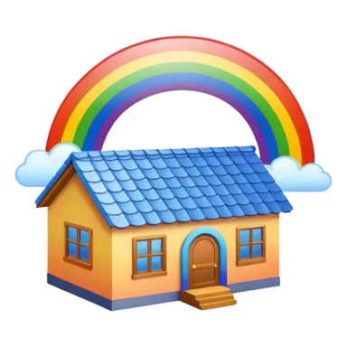 Regenbogen über Dach  sticker