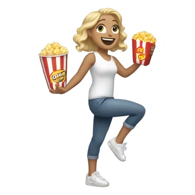White Girl dancing with snacks  sticker