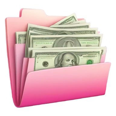 gradient pink shades folder with money documents sticker