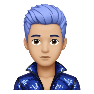 Rauw Alejandro, Puerto Rican Singer with periwinkle hair, black sequin outfit sticker