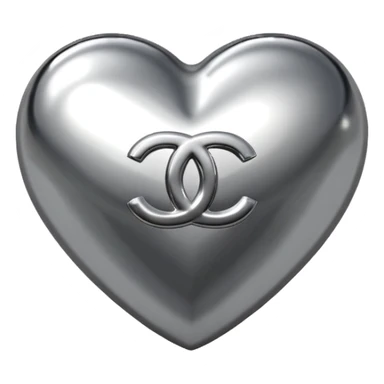 Chanel sport logo chrome glossy heart sticker