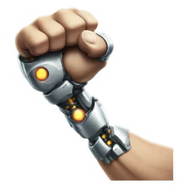 Cyborg arm and bicep with flexing shock sticker