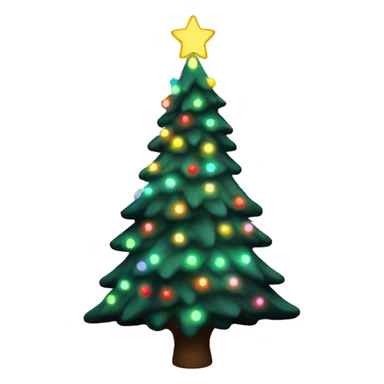 aesthetic christmas tree with glowing lights sticker