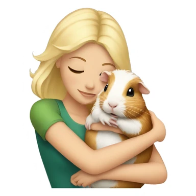 Blonde Woman hugging a guineapig sticker